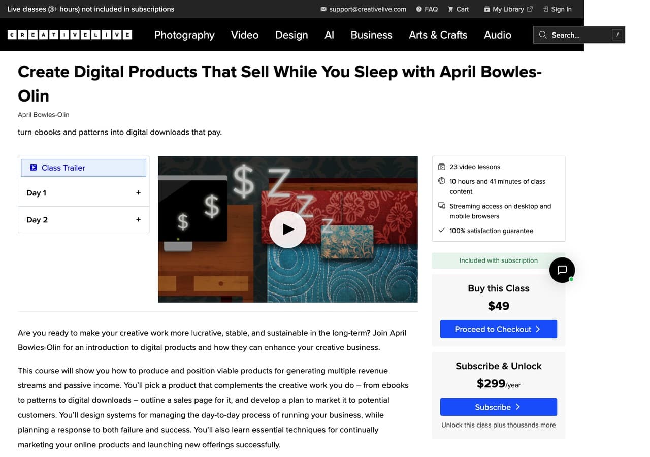 Create Digital Products That Sell While You Sleep course page artwork
